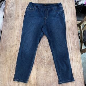 Nine West Heidi Pull on Skinny Crop Jeans W/ Zipper accent 10